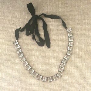J. Crew black tie necklace